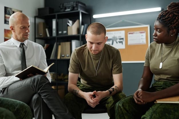 A group of formerly incarcerated individuals attending a job training workshop, learning new skills with a supportive instructor.