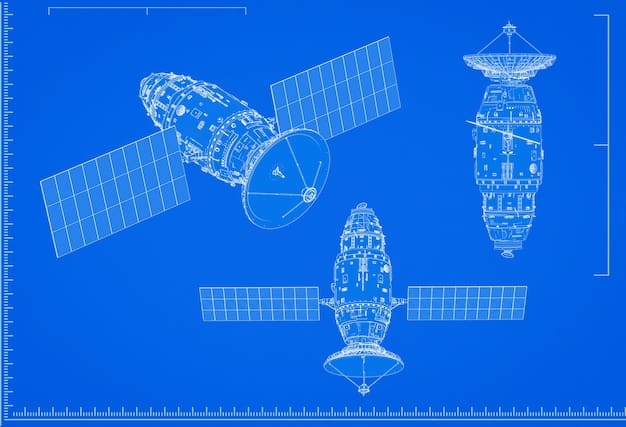 A detailed graphical representation of a satellite equipped with advanced propulsion systems, showing thrust vectors and internal components for maneuvering and de-orbiting, set against a futuristic, clean background. The image should convey precision engineering and sustainability.