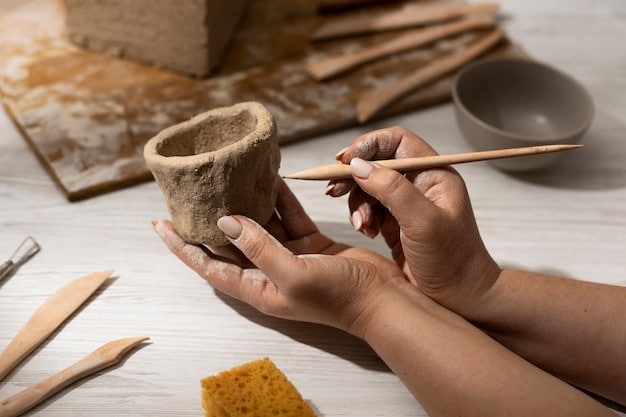 An ancient Native American pottery shard being held by a gloved hand next to a detailed map of archaeological sites across the US, symbolizing the connection between artifact provenience and geographical research.
