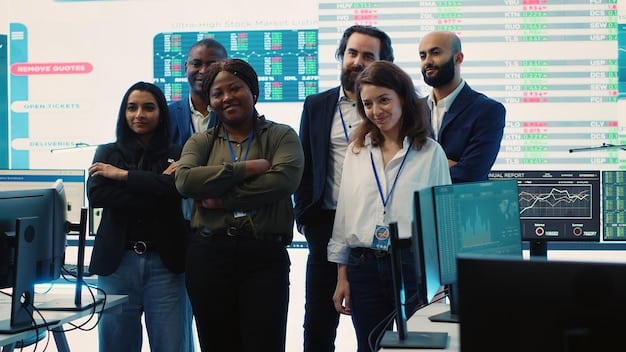 A photograph of cybersecurity experts from different countries working together in a secure operations center, monitoring network traffic and analyzing data. The image represents international collaboration in addressing cyber threats and highlights US Foreign Policy: What Are the Key Priorities for Strengthening International Alliances?.