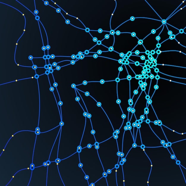 A diagram illustrating a complex neural network with various interconnected nodes and pathways. The diagram shows the flow of information between different neurons, highlighting the network's dynamic nature and the importance of individual connections. The BRAIN Initiative logo is subtly included in the corner.