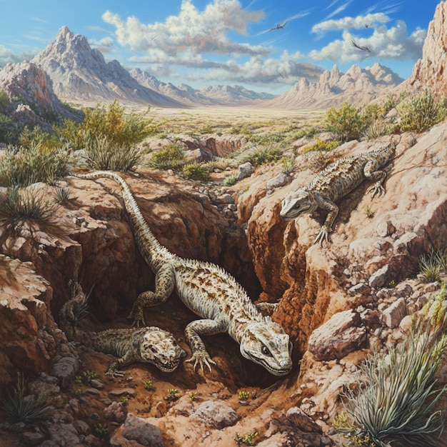 A panoramic view of a paleontological dig site in Patagonia, Argentina, where a massive sauropod skeleton is being excavated. The skeleton is partially exposed, with paleontologists carefully working around the bones. The landscape is arid and rugged, with mountains in the background. The image represents the scale of sauropod discoveries and the effort involved in their excavation, highlighting the contribution of New Discoveries in Paleontology: Unearthing Fossils That Shed Light on the Evolution of Dinosaurs.