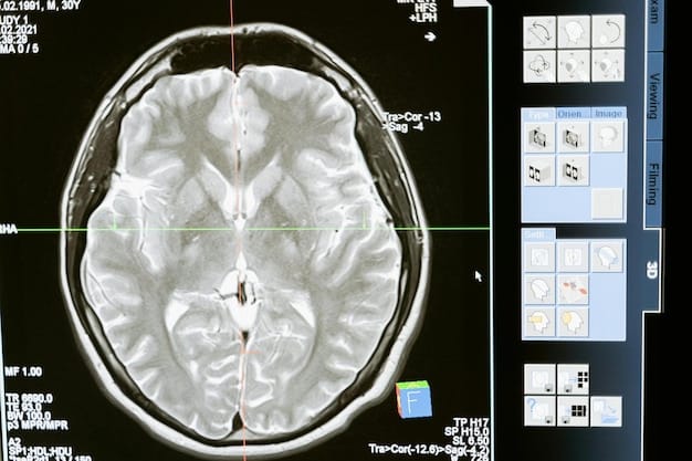 A brain scan image highlighting the prefrontal cortex, with areas of reduced activity indicated by different colors. The caption explains how chronic substance abuse can impair executive functions like planning, decision-making, and impulse control.