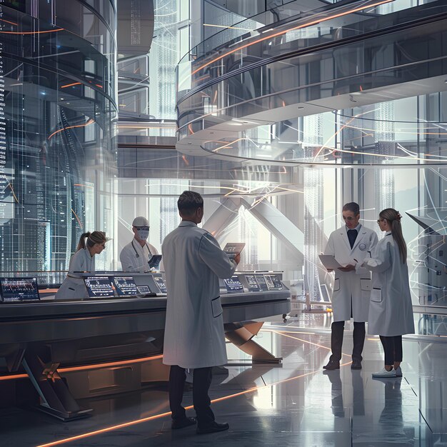 A conceptual image showing a team of engineers and scientists in a modern control room, monitoring various screens displaying data about a satellite system. The atmosphere is focused and collaborative, with team members discussing and analyzing the information presented. The image reflects the teamwork and expertise required to manage and operate space-based assets, also showing how will the newly proposed Space Force budget of $26 billion in 2025 affect private space companies' contracts, particularly those involved in technology innovation.