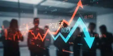 Dynamic graphic showing celebrity power index fluctuations