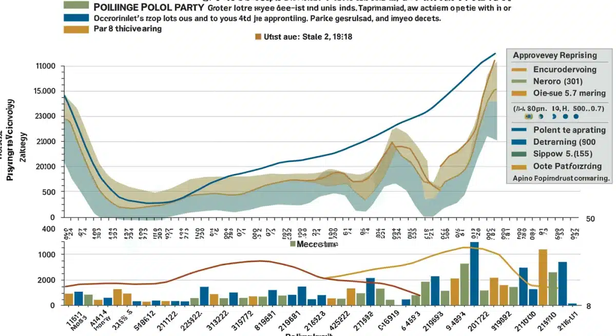 Polling data graphic showing declining support for a major political party.