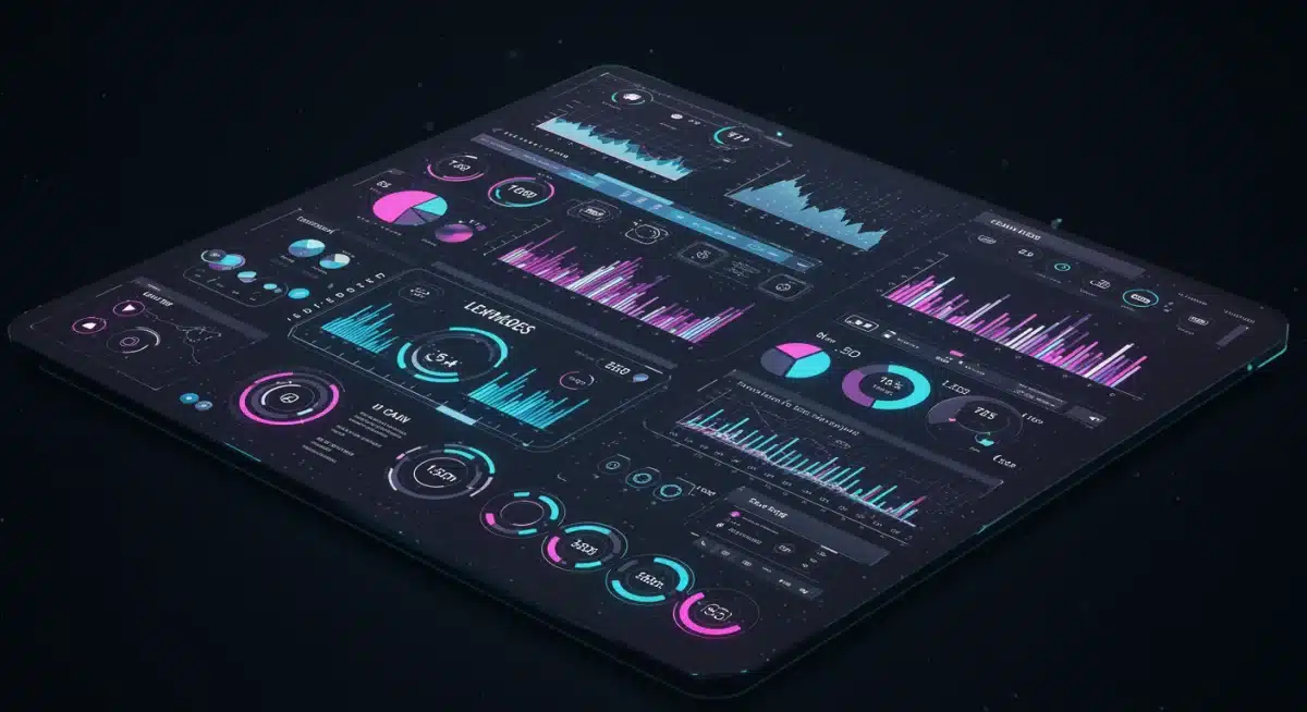 Digital dashboard showing key performance indicators for celebrity brand partnership success.