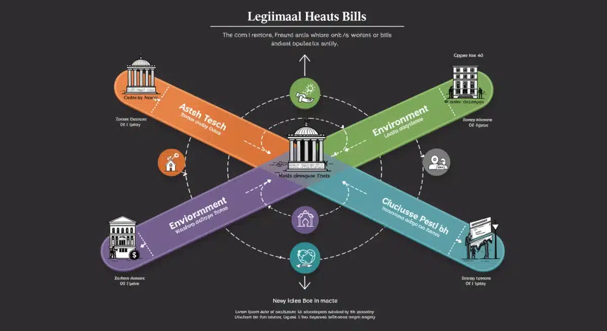Infographic showing three legislative pathways merging, illustrating policy impact