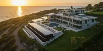 Luxury celebrity mansion with ocean view and infinity pool