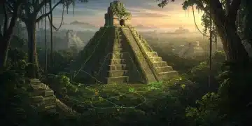 Ancient Maya city uncovered by lidar technology, revealing hidden structures.