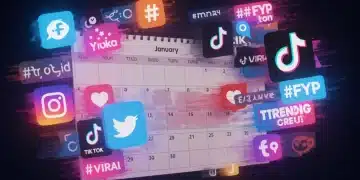 Dynamic social media trends collage January 2025