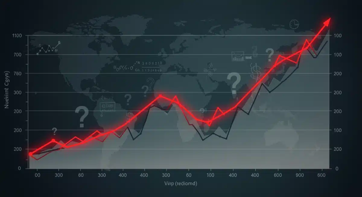 Chart illustrating unexpected economic deviations from conventional models, highlighting Q1 2025 market anomalies.