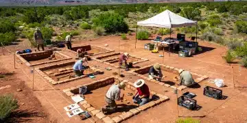 Archaeologists excavating ancient US settlement site