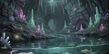Illustration of a newly discovered vast US cave system with unique subterranean life