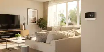 Smart home devices seamlessly integrated into a modern US living room.
